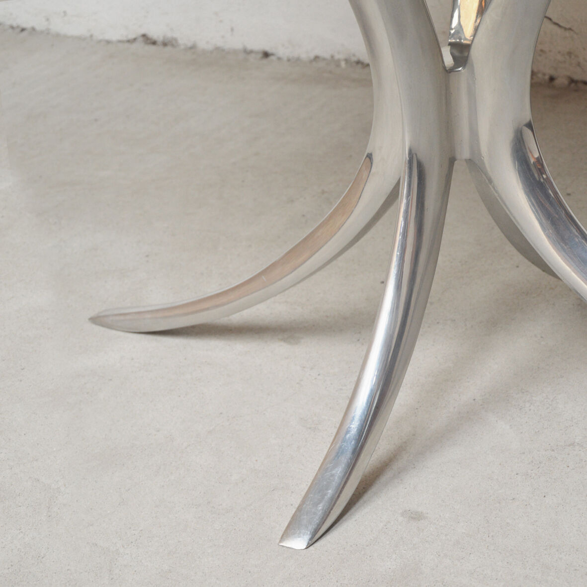 Chrome and marble table, Italy 1970
