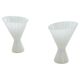 Pair of large classic white Murano table lamps from Italy, 1970s.
