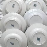 6 mismatched Saint Amand ironstone soup plates