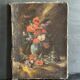 Miniature still life, oil painting signed from the 19th century, French school.
