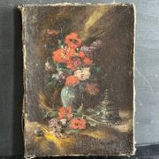 Miniature still life, oil painting signed from the 19th century, French school.