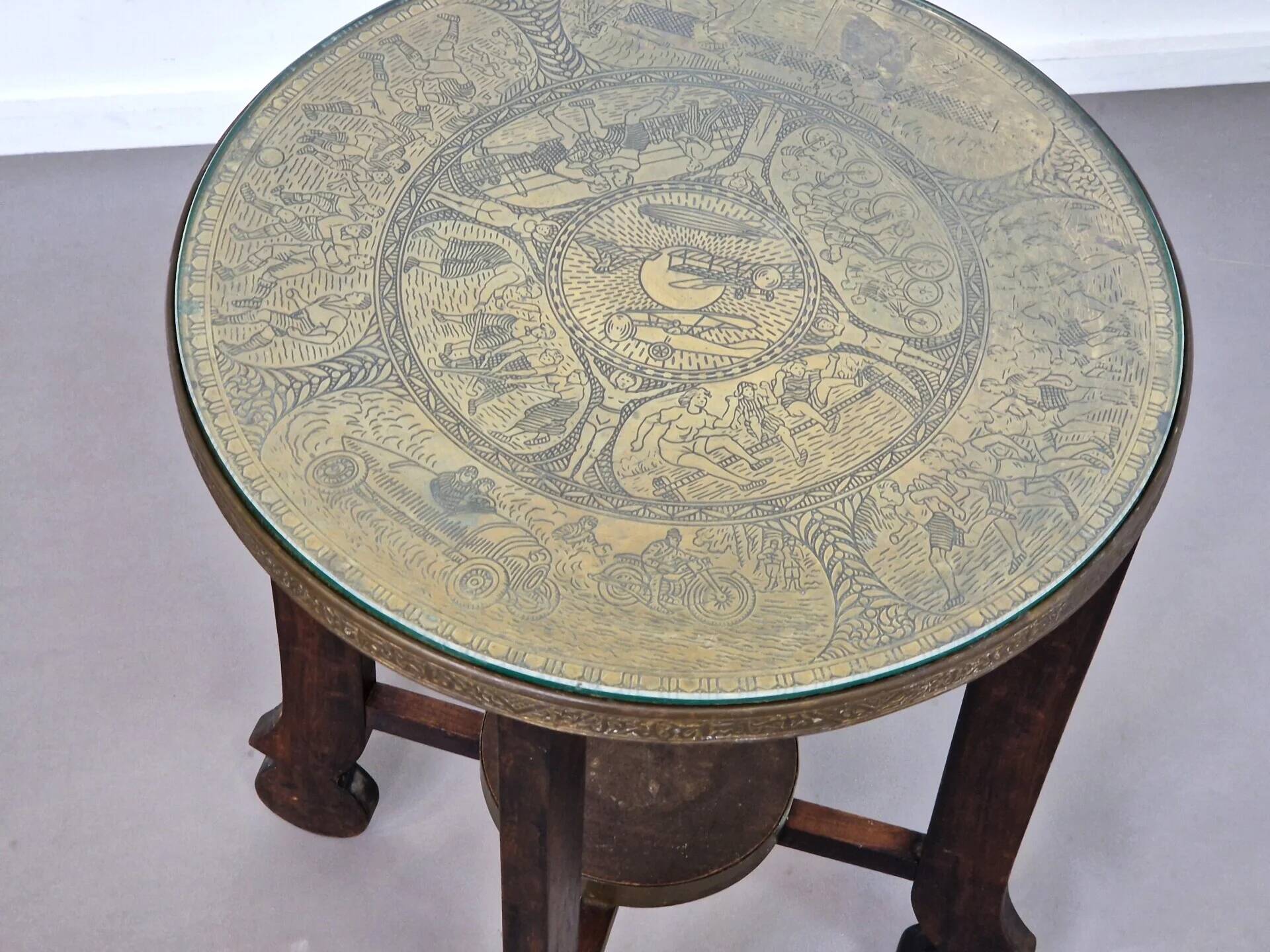 Amsterdam School Art Deco occasional table with copper top