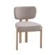 Chaise baguette pied effet bois tissus serge chenille beige