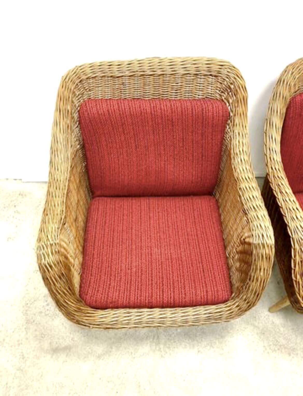 Chaises longues en rotin, lot de 2