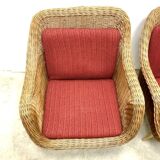 Rattan Lounge Chairs, set of 2