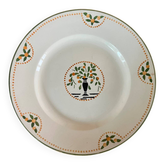 Grand plat rond terre de fer Longwy Brest