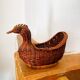 Panière / corbeille en osier en forme de canard (vintage)