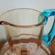 Portieux glassware pitcher - George Sand model - blue and amber