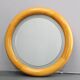 1970s Italian Round Mirror in Wooden Frame with Light