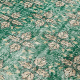 Anatolian Handwoven One-of-a-Kind 1980s Green Rug 164 cm x 253 cm