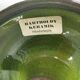 Small ceramic table lamp with beautiful green glaze and original shade, 70s