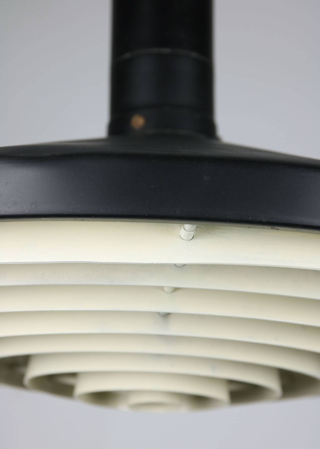 Mid-century industrial danish black pendant lamp, 1960s
