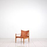 Safari leather lounge chair by Erik Worts for Niels Eilersen