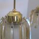 Set of 5 Doria  pendant lights in brass and amber-coloured glass, 1960s