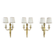 Set of three Louis XVI style wall sconces in gilded bronze, 20th century.