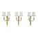 Set of three Louis XVI style wall sconces in gilded bronze, 20th century.