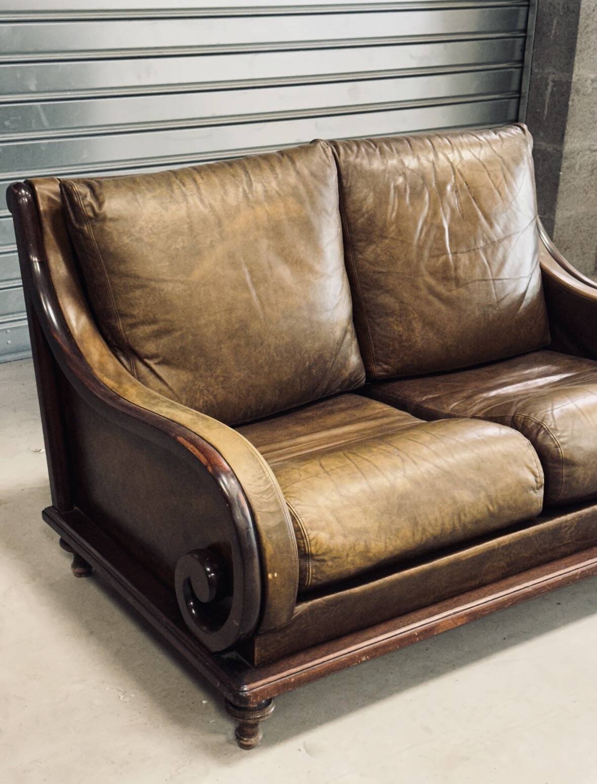 Canapé vintage cuir cognac