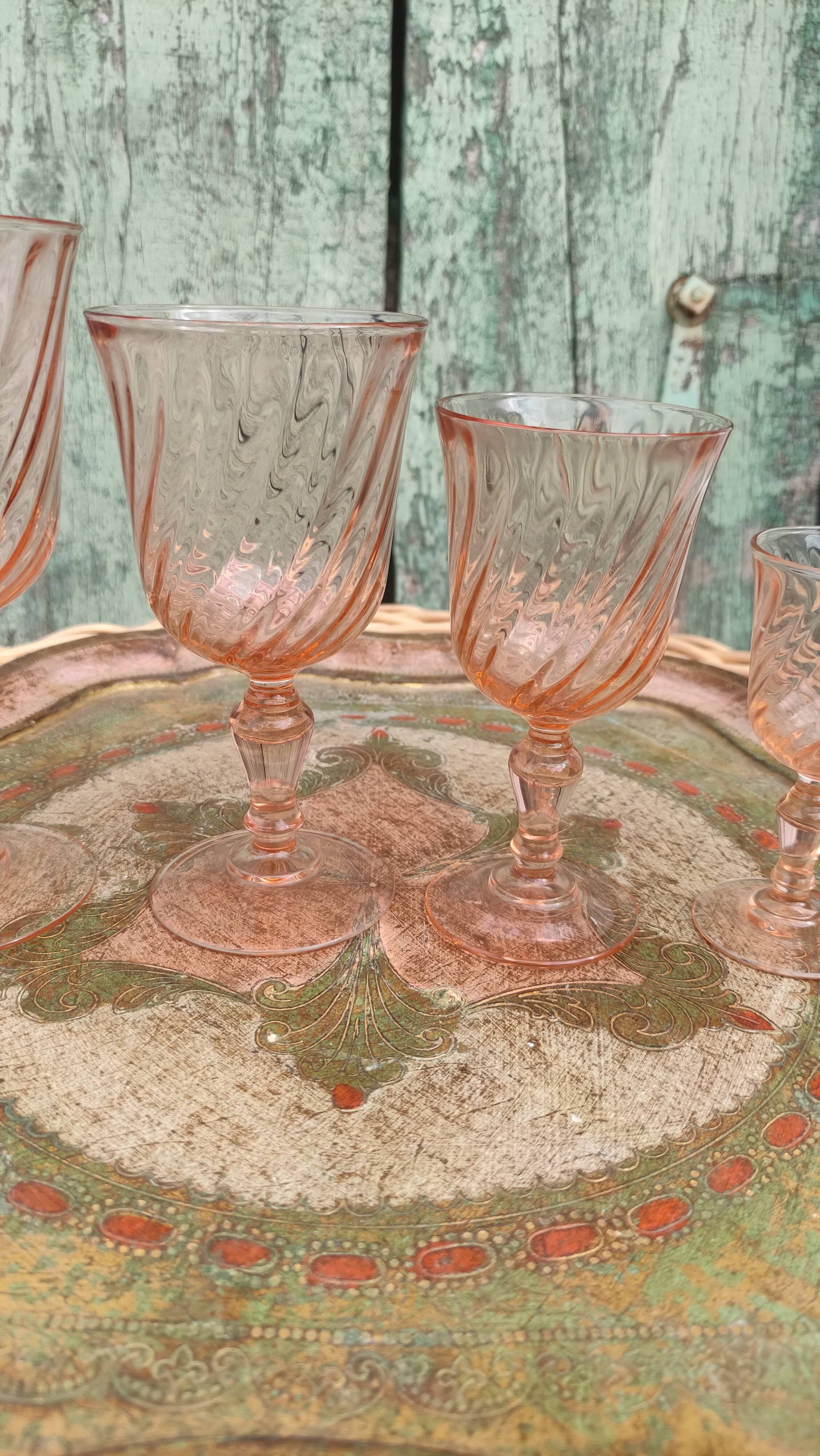 Rosaline D'arcoroc Luminarc pink wine glasses
