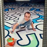 Keith Haring au Palladium - New-York 1985 Photo : Bernard Gotfryd