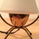 Atypical opaline brass lamp 50s