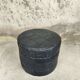 Vintage De Sede black leather storage pouf.