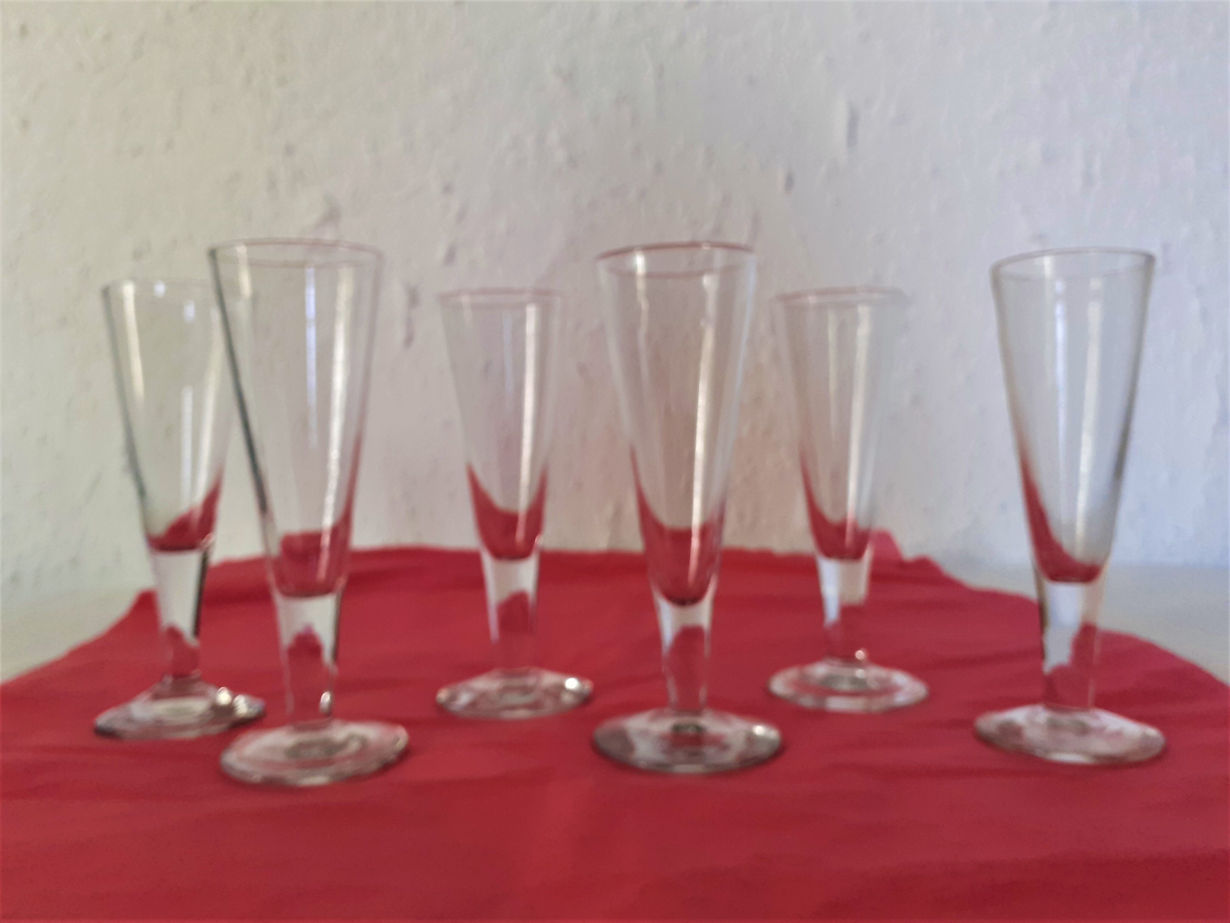 6 flutes champagne glasses