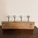 Coat Hook Rack 4 Ceramic Hooks Vintage Rustic