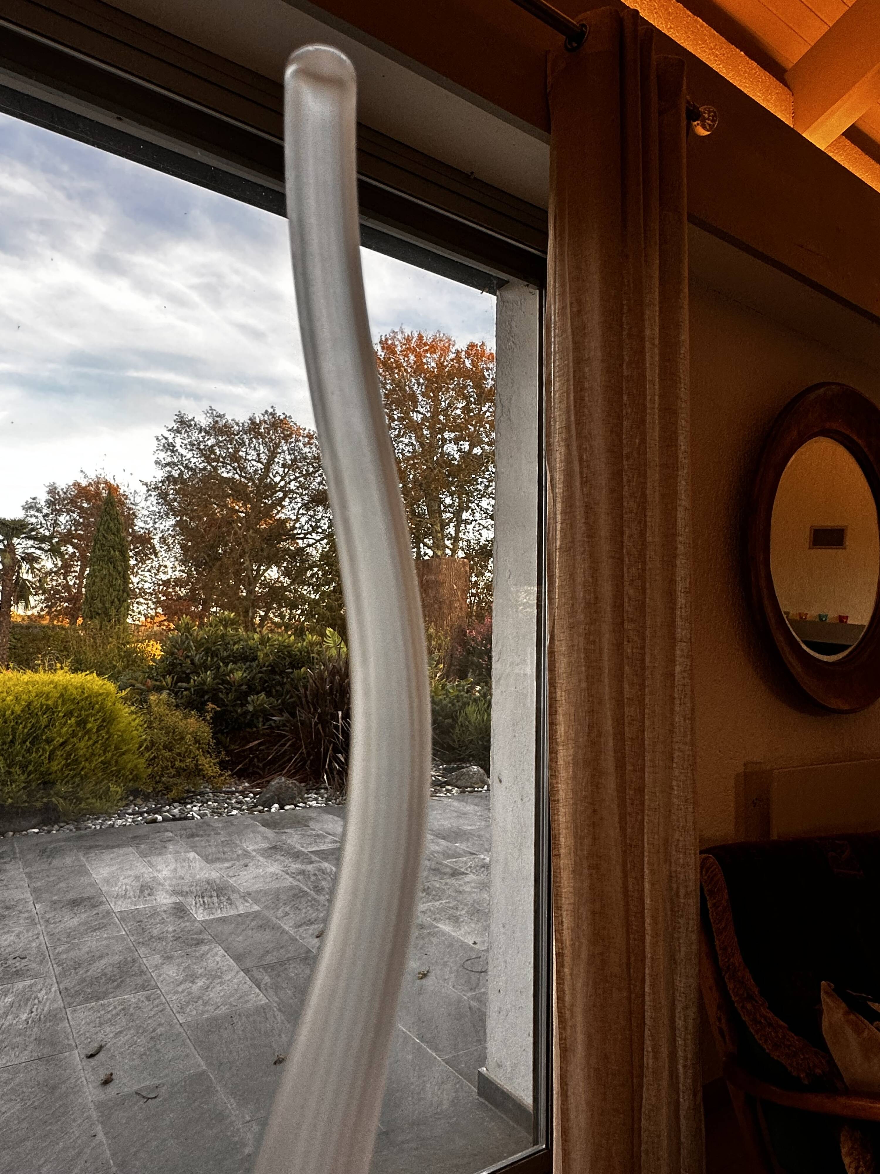 Salviati soliflore vase Aria Piccolo model in white ribbed glass