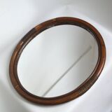 Miroir ovale en rotin