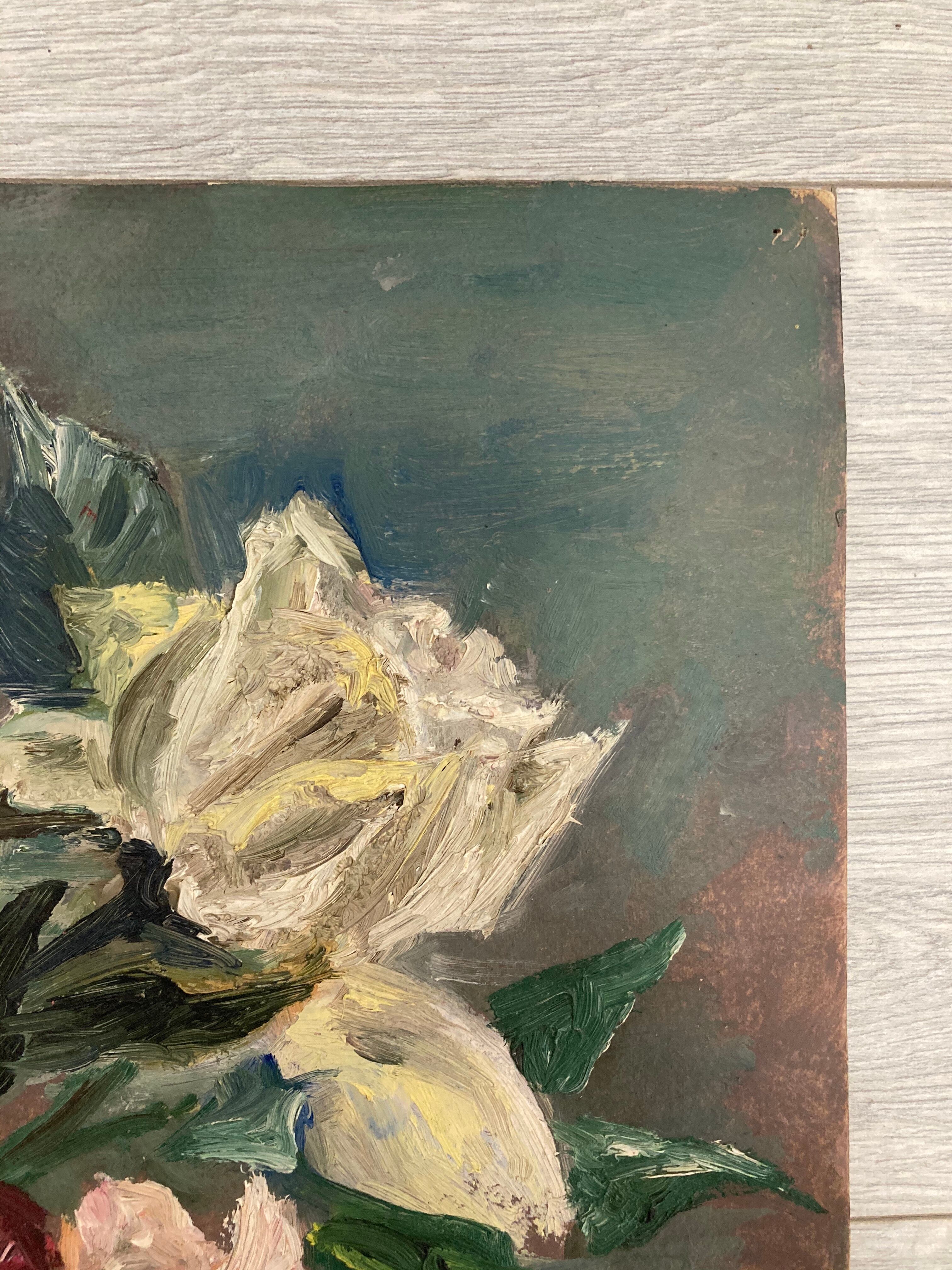 Peinture aux roses vintage