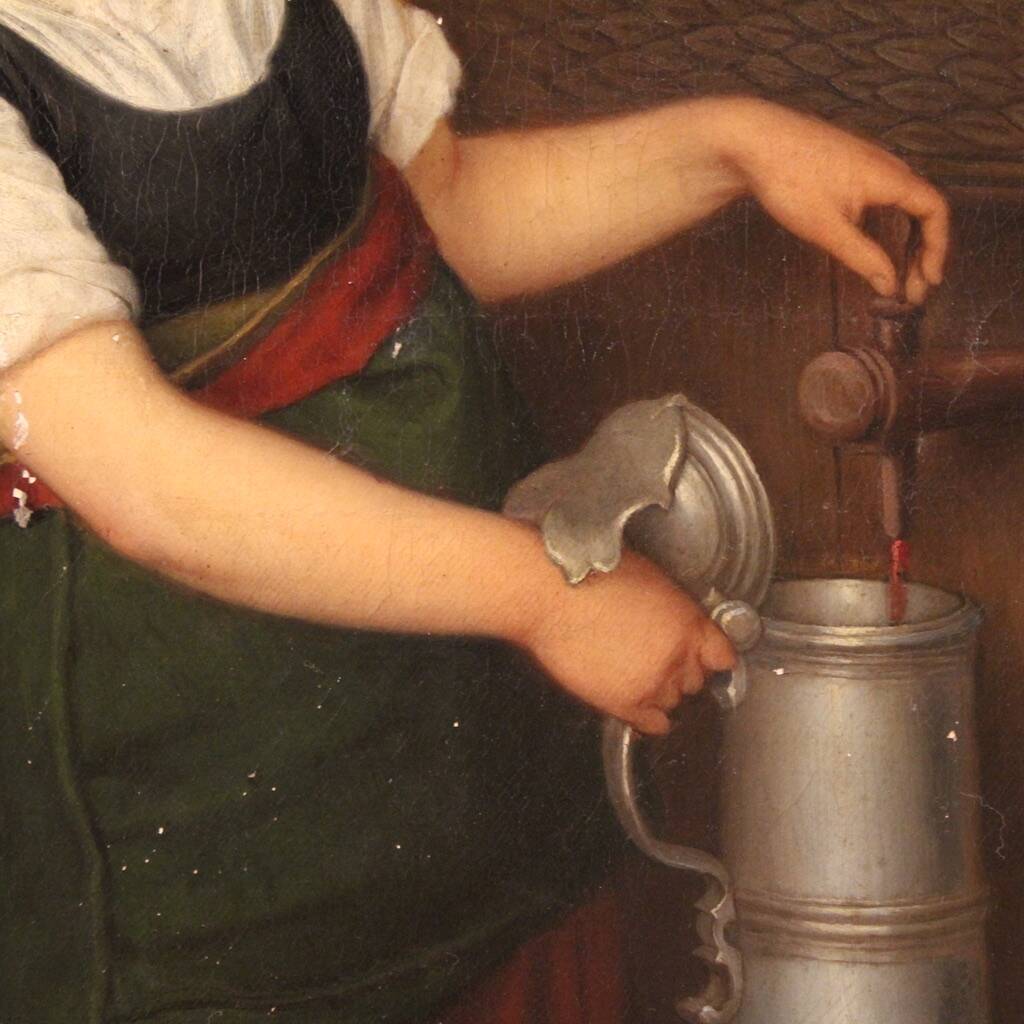 Painting signed G. Spangerberg and dated 1886, interior scene