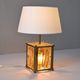 Amber Murano Glass and Brass Italian Modern Mazzega Table Lamp Zuccheri Style