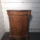 Small support table in Louis XV style with marquetry and bronze.
