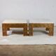 Table basse bois sculpté et marbre