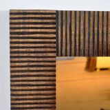 Oak brutalist mirror, 1970s