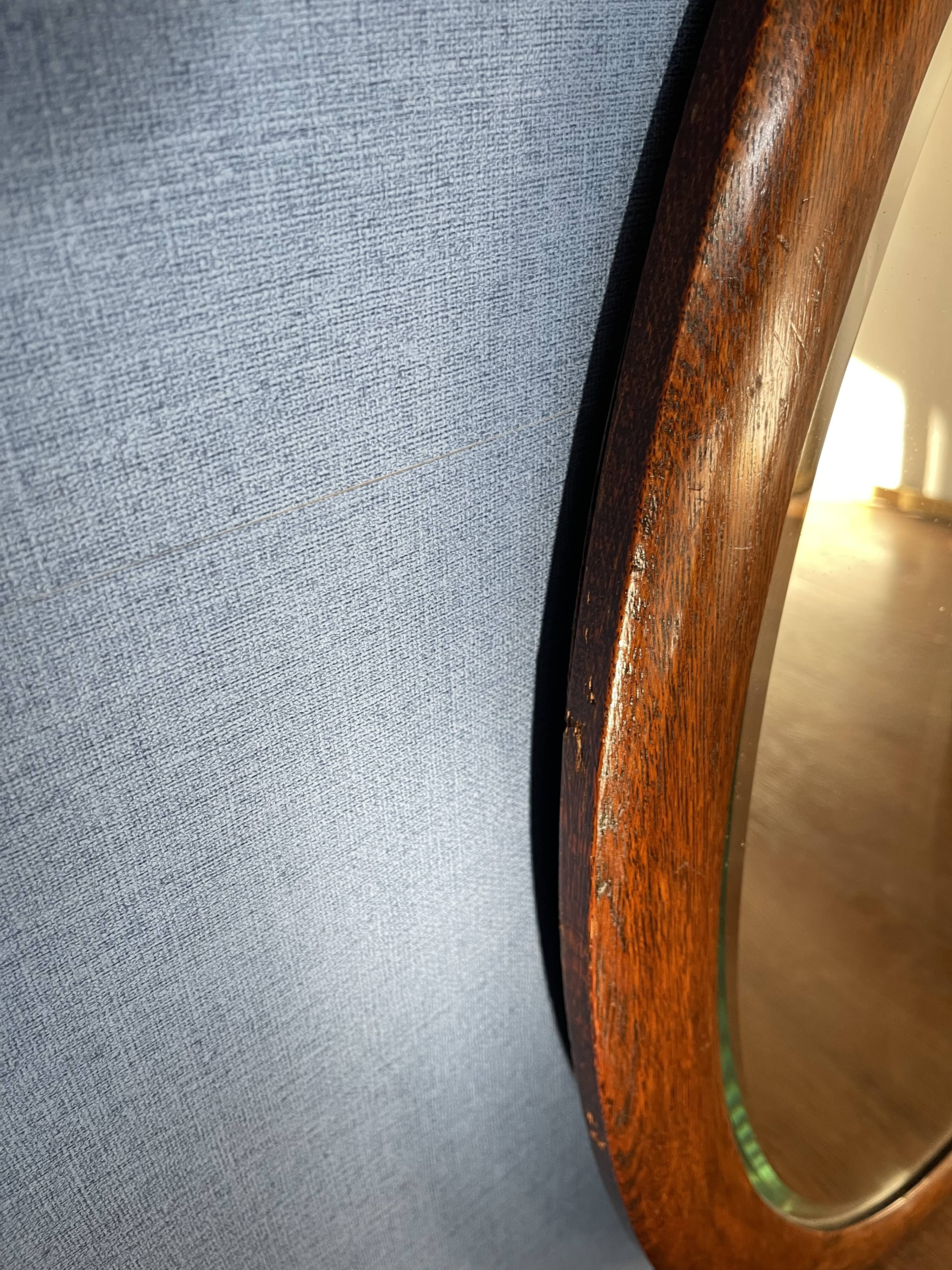 Art Deco beveled walnut mirror