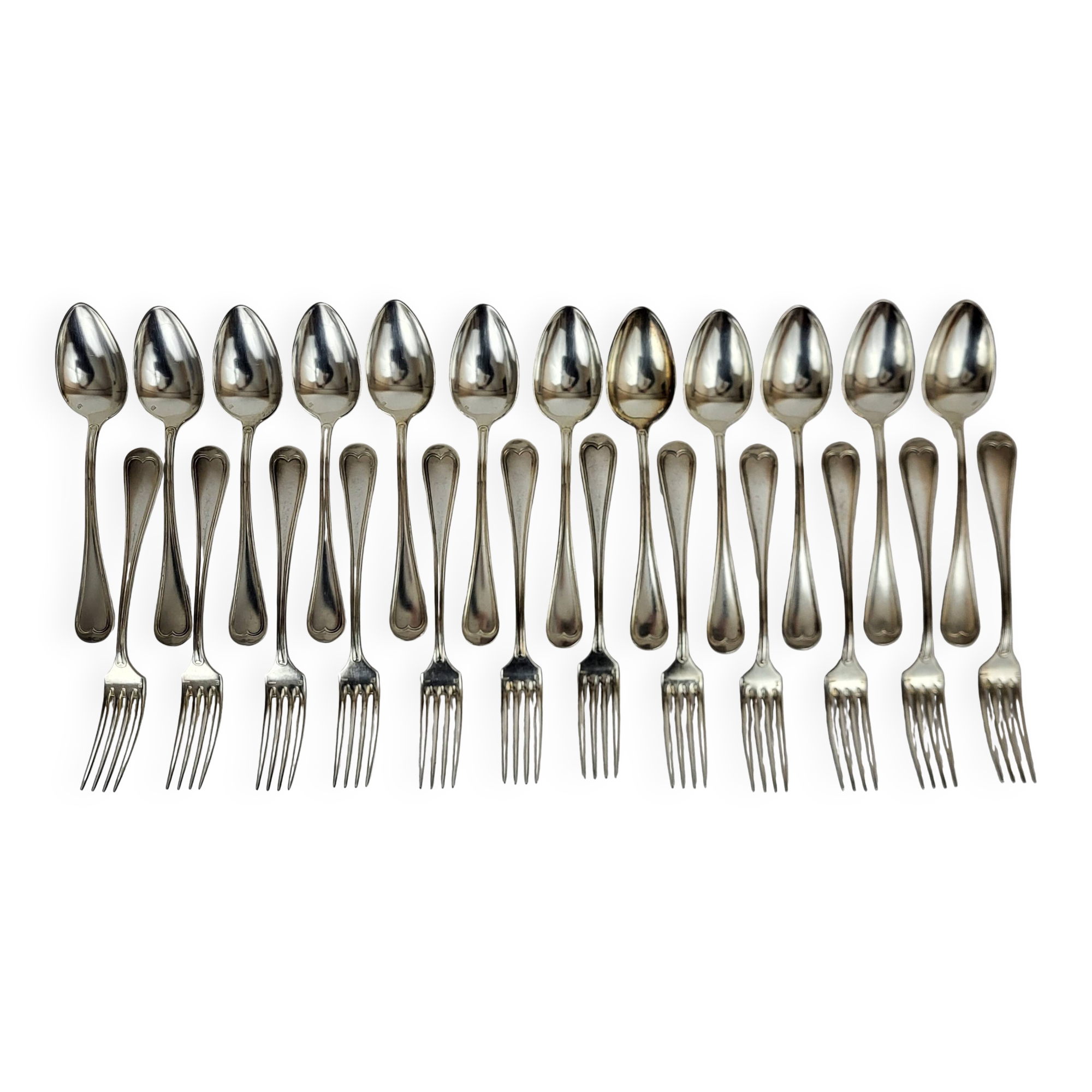 Cutlery set / 24-piece service in silver-plated metal Apollo