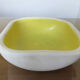 Keramos ceramic trinket tray in white and yellow, 1950s/60s