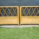 pair of antique solid wood headboards