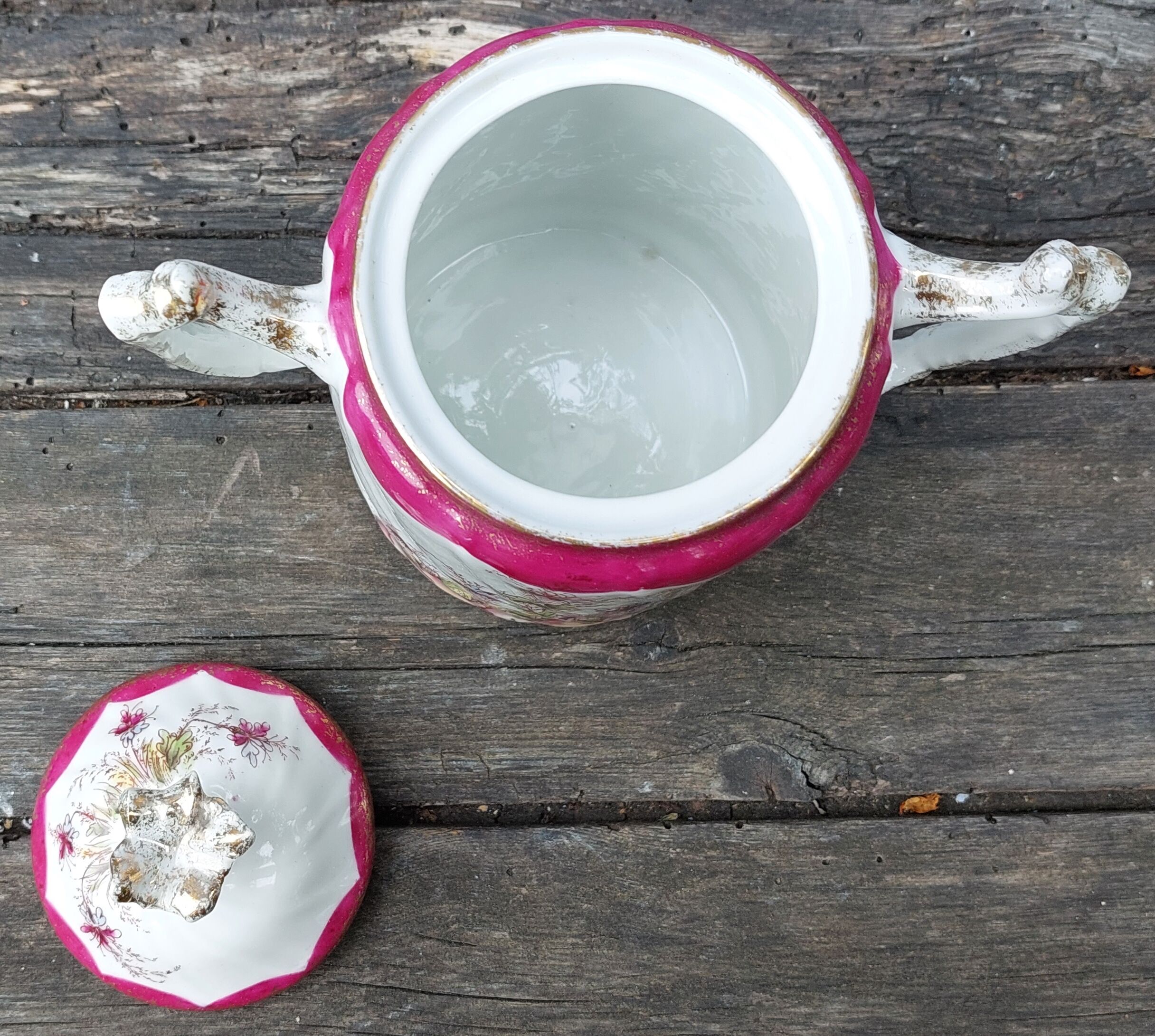 sucrier art nouveau en porcelaine