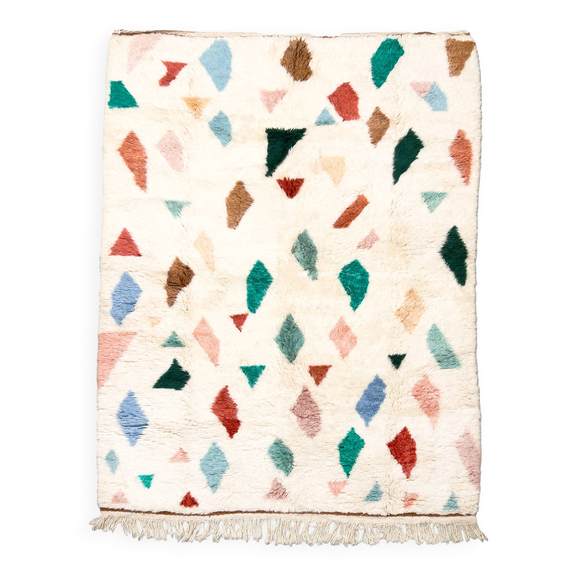 Moroccan Berber rug, Beni Ouarain terrazzo, 2.88x1.97m