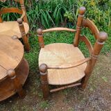 Charles Dudouyt coffee table and 4 armchairs