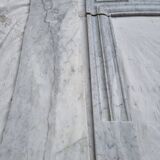 White Carrara marble fireplace