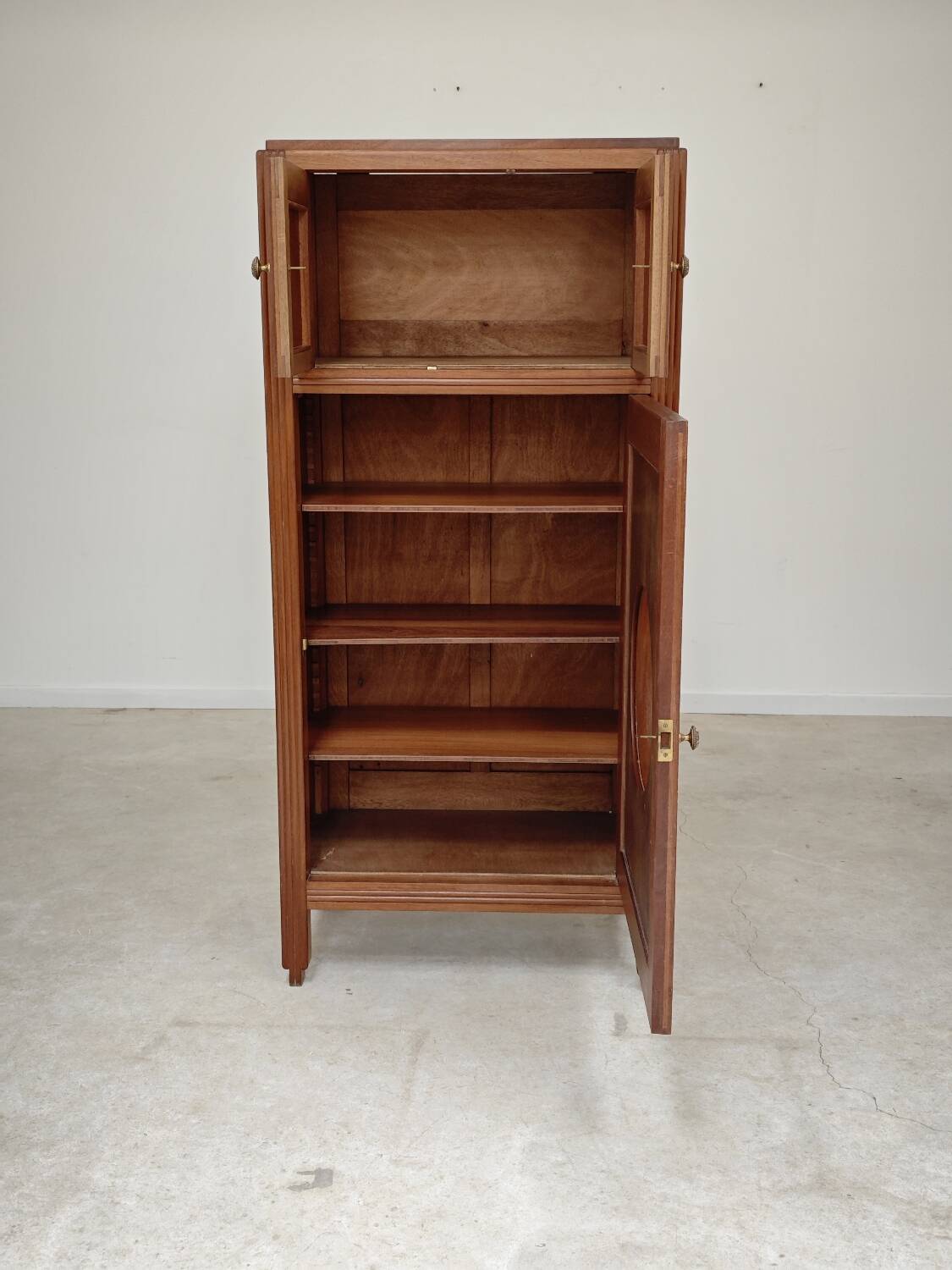 Antique wooden gramophone sideboard Art Deco France 1950