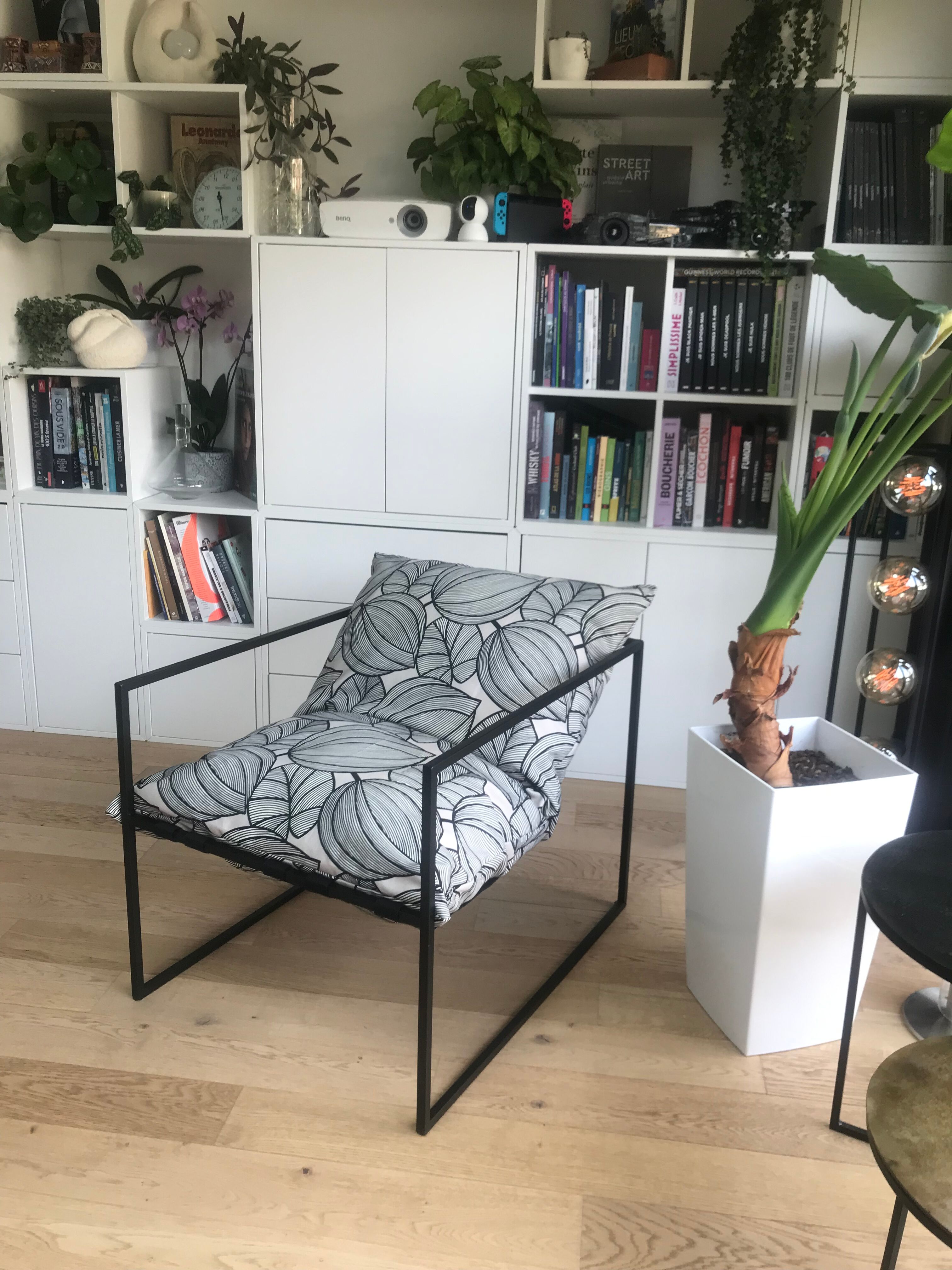 Fauteuil métal & tissu