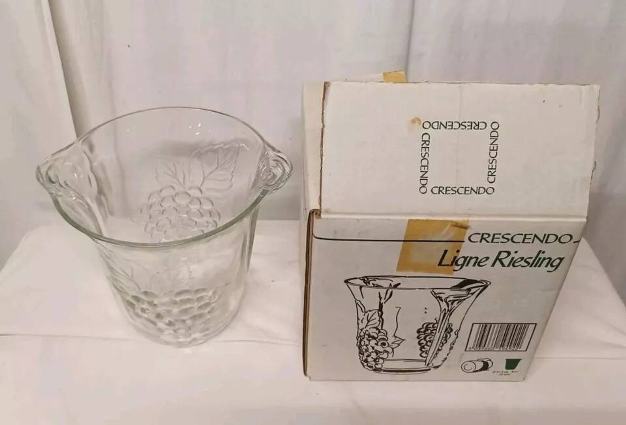 Seau à champagne crescendo en verre vintage