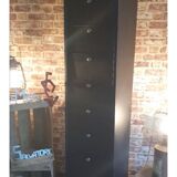 Metal flap cabinet – Matt black – Industrial style