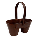 Double Metal Iron Pot Old Deco Kitchen Garden India