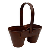 Double Metal Iron Pot Old Deco Kitchen Garden India