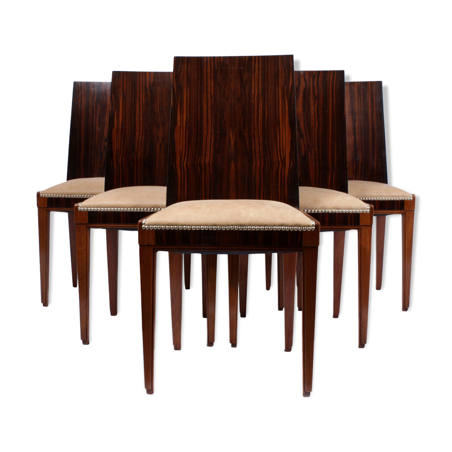 Art Deco macassar ebony dining chairs